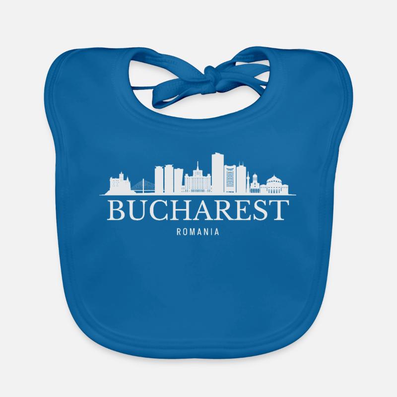 Silhouette de Bucarest, Roumanie de Bucarest Bavoir bio Bébé