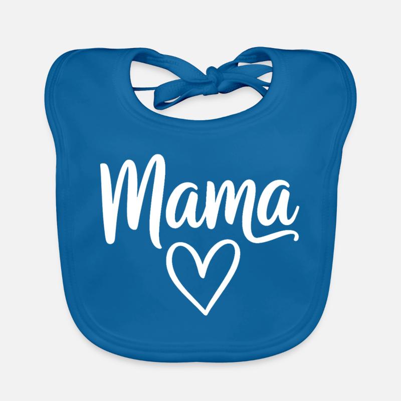 Mama Heart Script Organic Baby Bibs