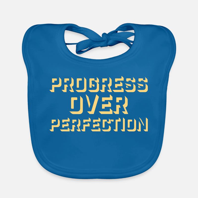 Progress Over Perfection Saying Motivation Mindset Organic Baby Bibs