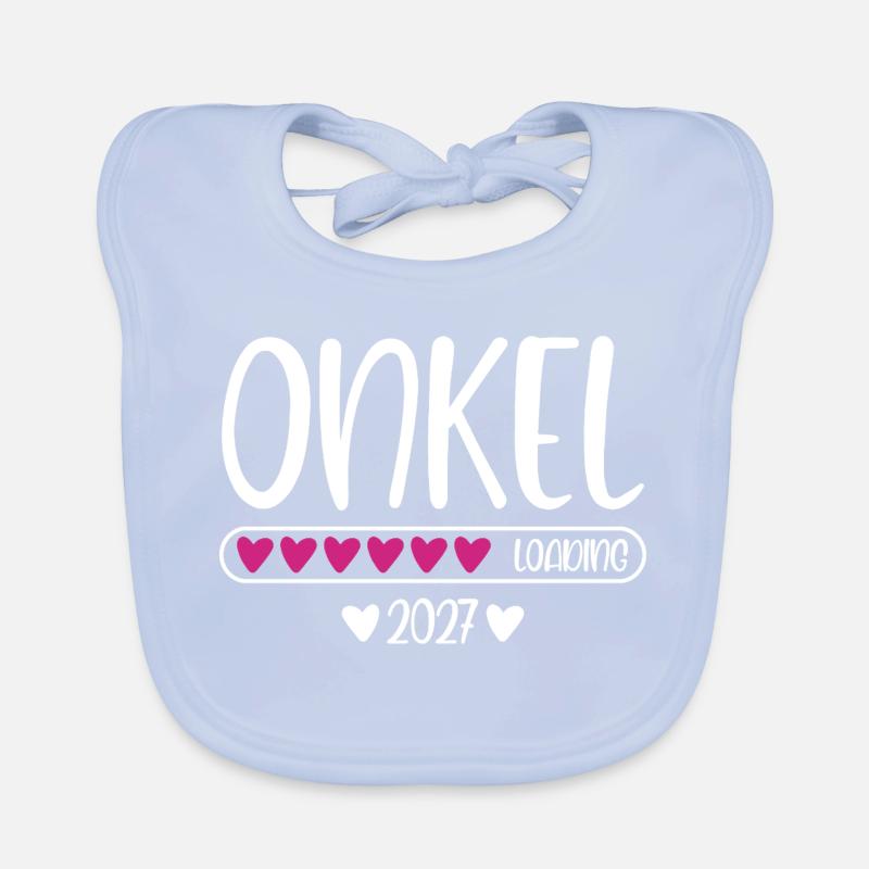 Onkel 2027 loading mit Herzchen Ladebalken Baby Bio-Lätzchen