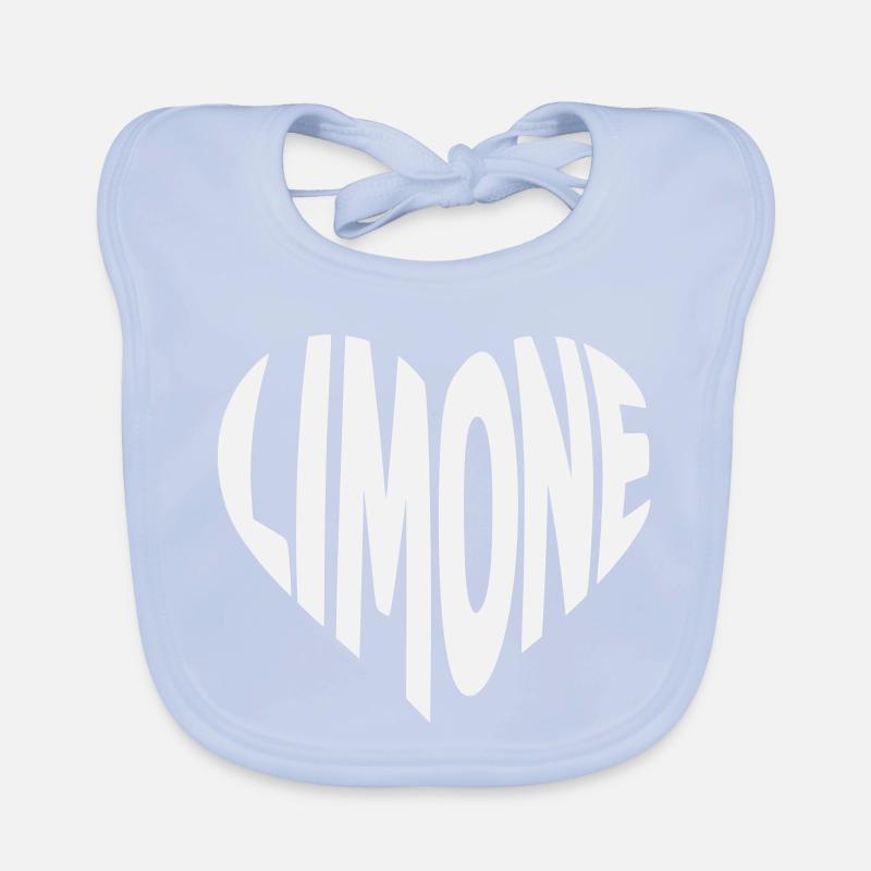 Limone Herz Design Baby Bio-Lätzchen