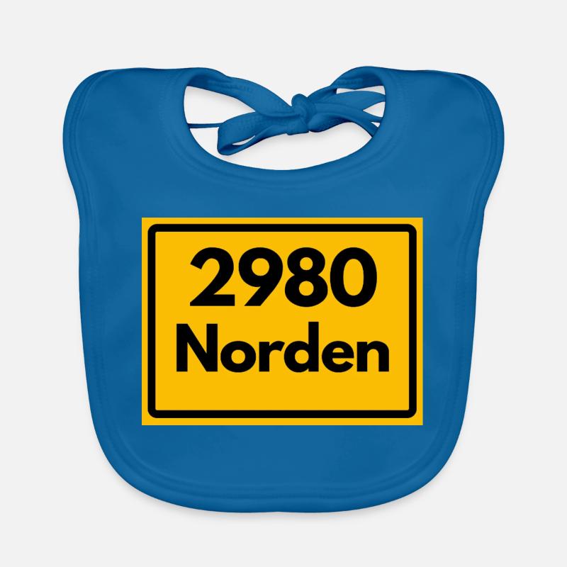 OLD POSTCODE ZIP CODE RETRO 2980 NORTH EAST FRISIA Organic Baby Bibs