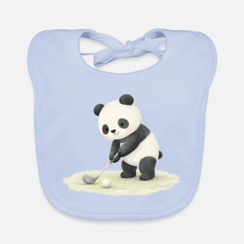 Illustration de panda jouant au golf Bavoir bio Bébé