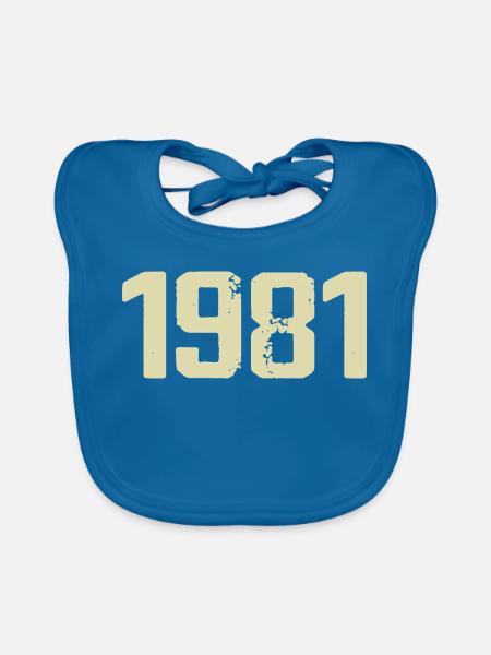 Jubiläum 1981 - Baby Bio-Lätzchen - Pfauenblau - Vorne