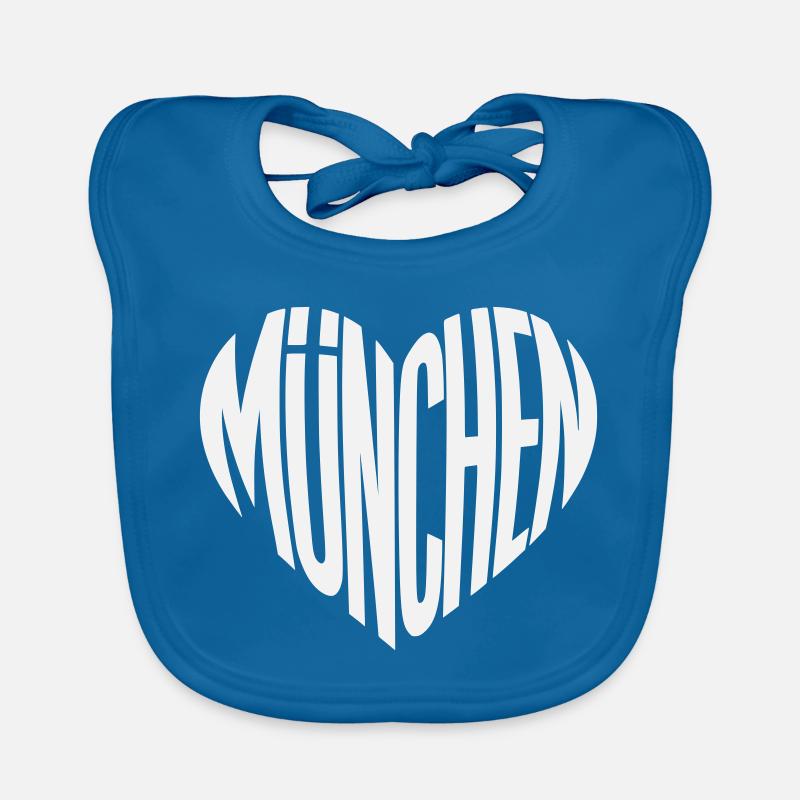Silhouette de cœur de Munich - Variable de couleur du design Bavoir bio Bébé