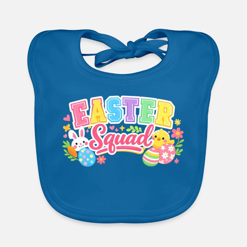 Easter Squad Colorful Eggs Chick Organic Baby Bibs