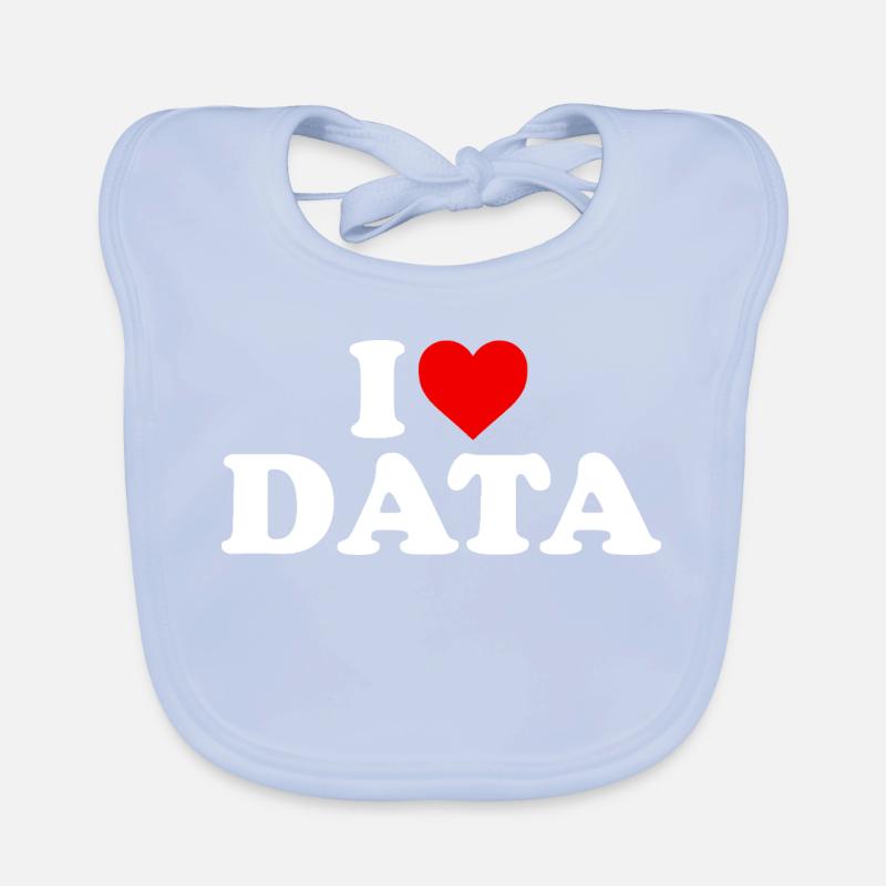 I Love Data - Heart Organic Baby Bibs