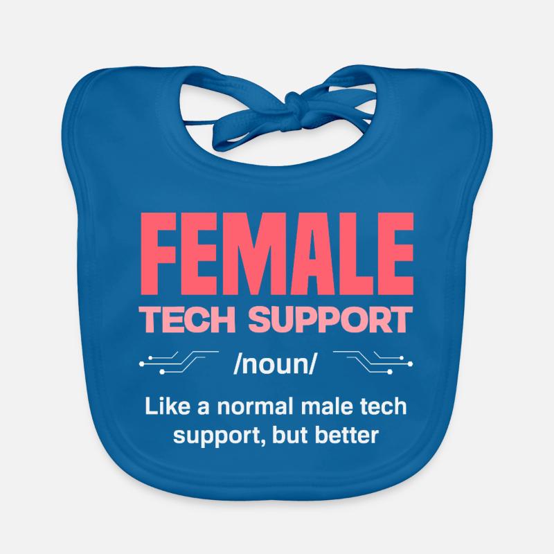Tech Support Frau Definition IT Admin Computer Baby Bio-Lätzchen