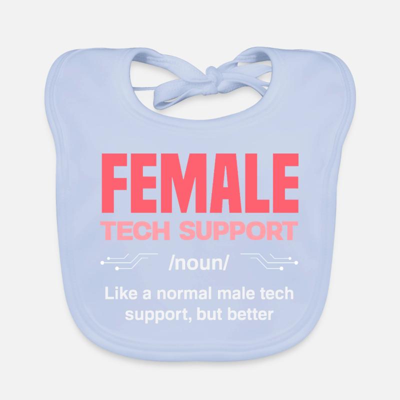 Tech Support Woman Definition IT Admin Computer Organic Baby Bibs