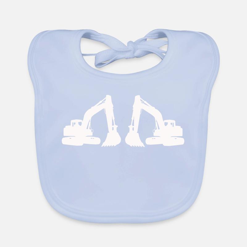 Doppel Bagger Silhouette Baby Bio-Lätzchen