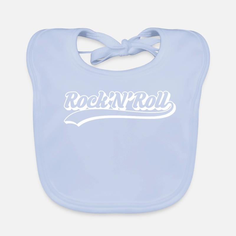 Rock 'N' Roll Retro Script Organic Baby Bibs
