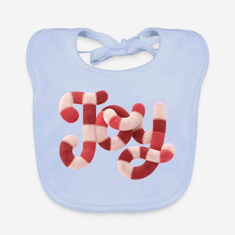 Typographie JOY de Noël Motif rouge blanc Bavoir bio Bébé