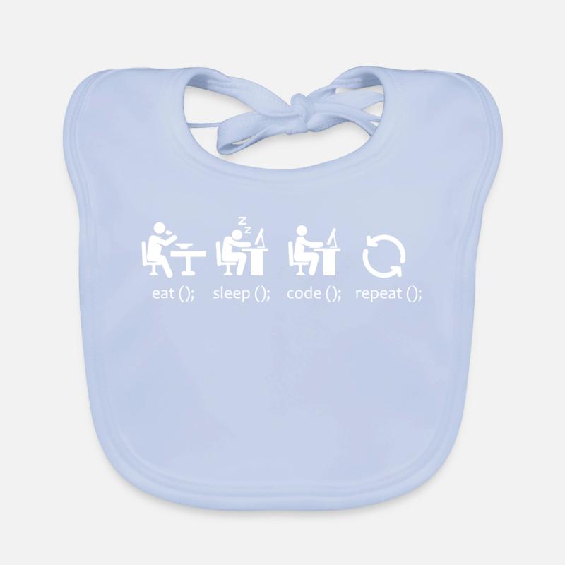 Manger Sleep Code Répéter - Ingénieur logiciel drôle Bavoir bio Bébé