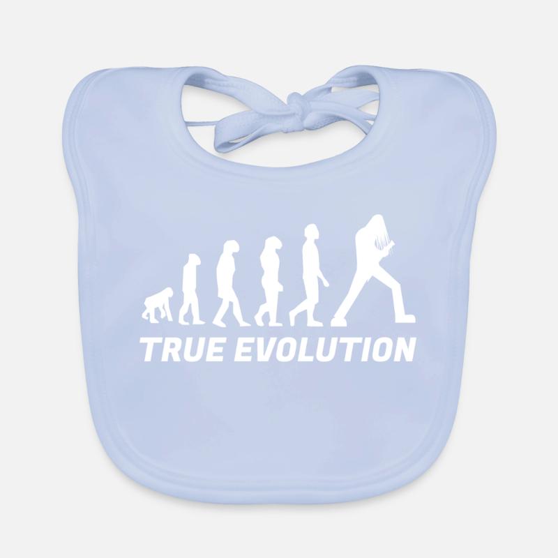 True Evolution Metal - White Organic Baby Bibs