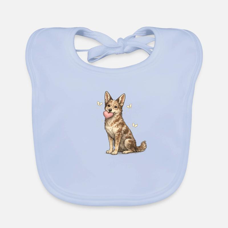 Chien amical avec de l’éclat papillon Bavoir bio Bébé