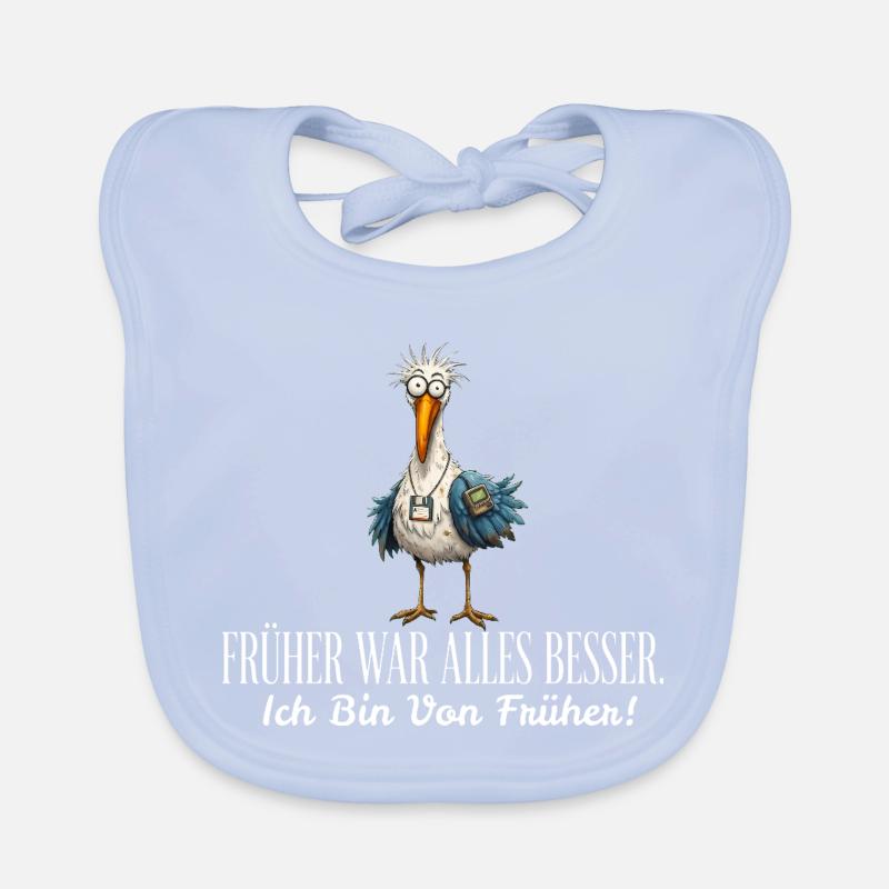 Früher war alles besser - Möwe Retro 90er Vogel Baby Bio-Lätzchen