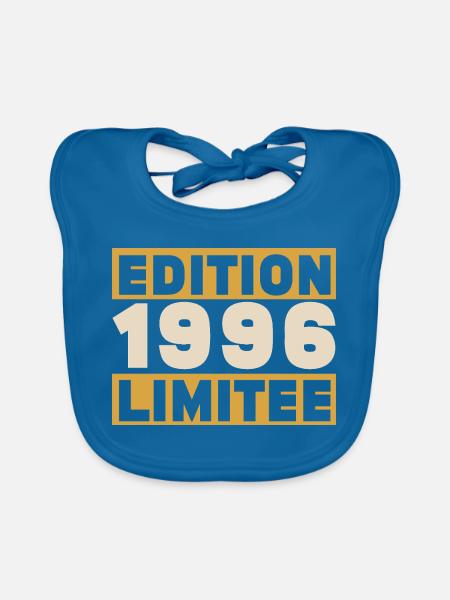 1996 30 ans Anniversaire Vintage Cadeau - Bavoir bio Bébé - bleu paon - Devant