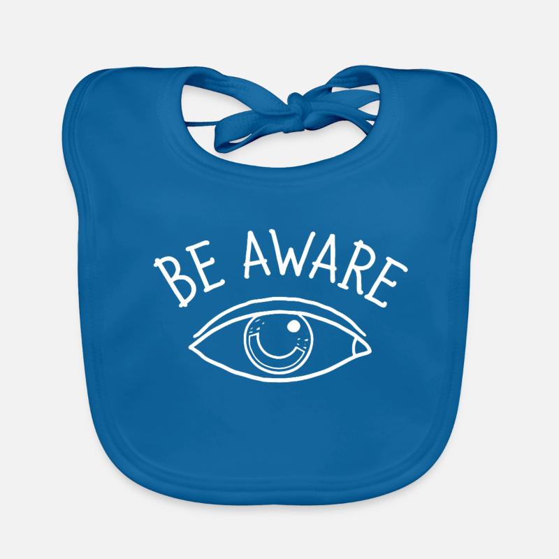 Be Aware White Eye Design Organic Baby Bibs