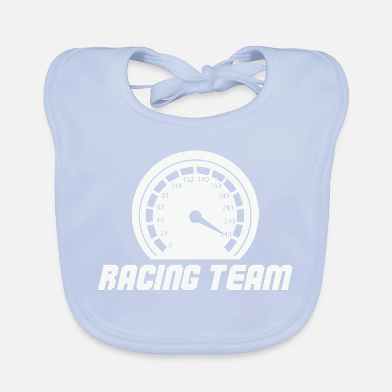 Racing Team Speedometer Emblem Organic Baby Bibs