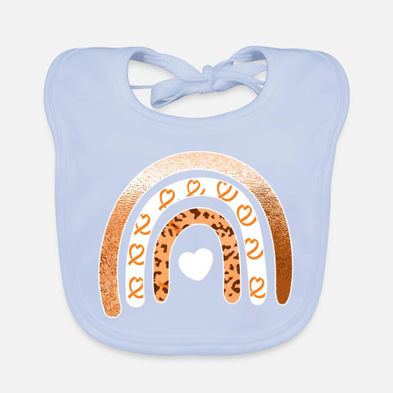 Leopard-Regenbogenherz-Arc Baby Bio-Lätzchen