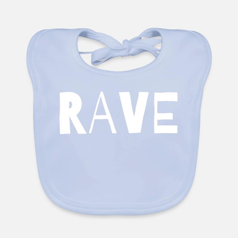 Rave typographic music design Organic Baby Bibs