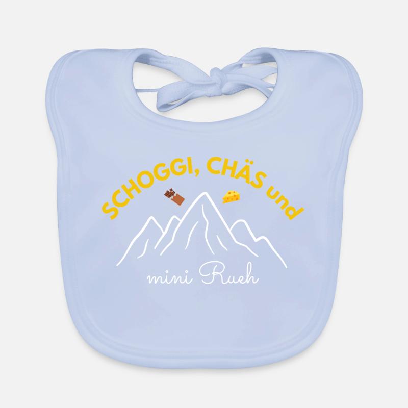 Schoggi & Chäs – Minimalistisches Schweiz Design Baby Bio-Lätzchen