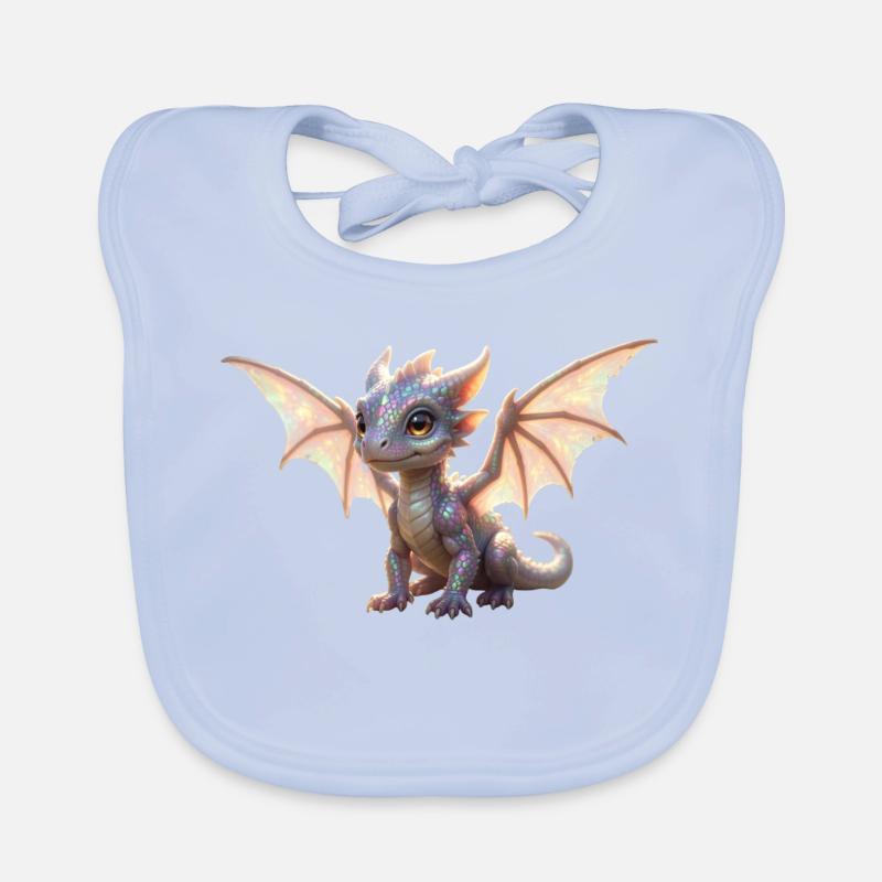 Irisdrache: Schillernder Flügeldrache Baby Bio-Lätzchen