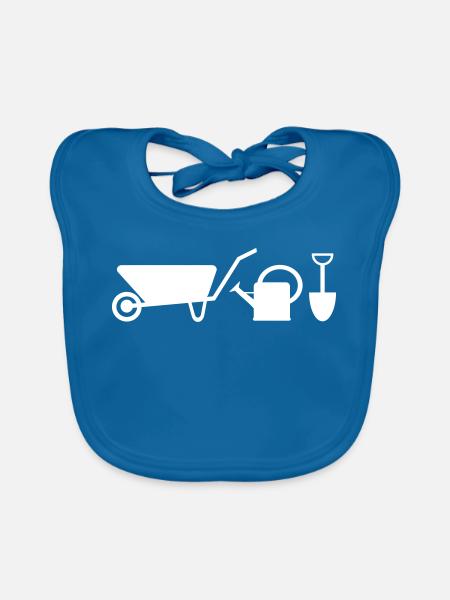 Garten Icons - Baby Bio-Lätzchen - Pfauenblau