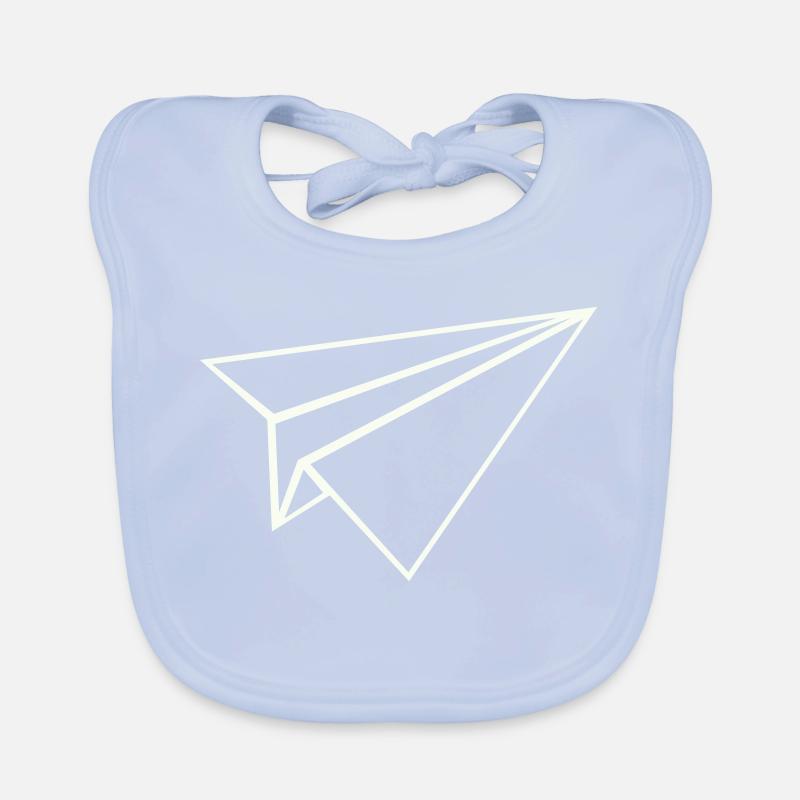 Paper Airplane Line Art Organic Baby Bibs