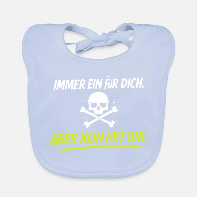 Neon Schädelkreuz mit Spruch Baby Bio-Lätzchen