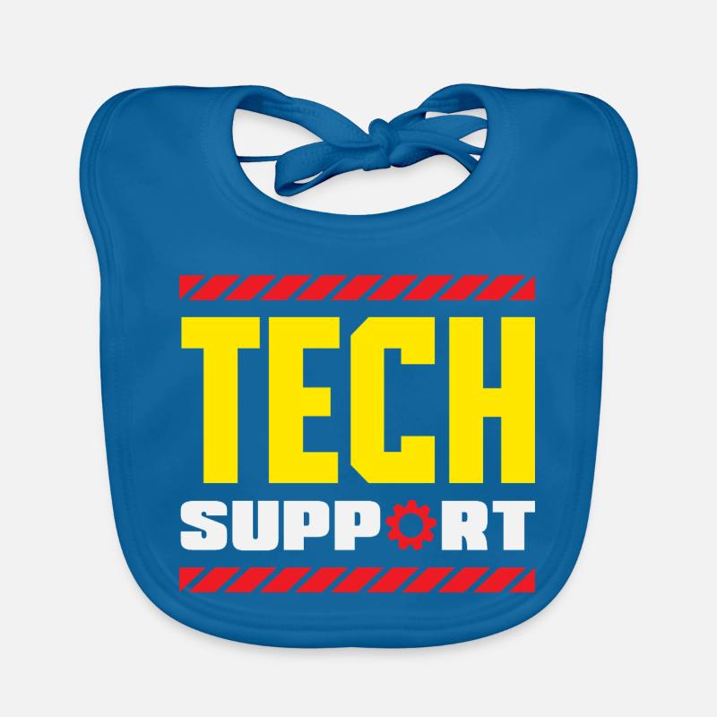 Tech Support Employee Gear Industrial Organic Baby Bibs