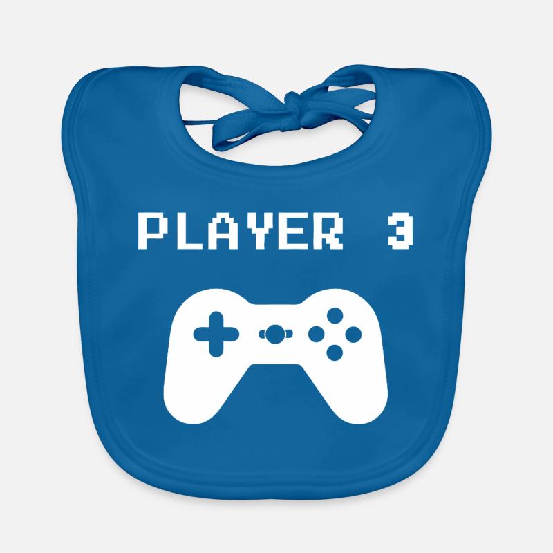 Retro Pixel Controller Organic Baby Bibs