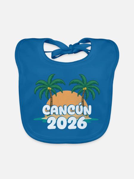Cancun 2026 - Baby Bio-Lätzchen - Pfauenblau