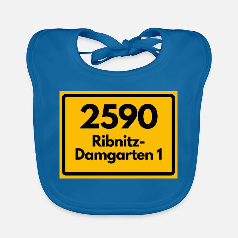ALTE POSTLEITZAHL PLZ RETRO 2590 RIBNITZ DAMGARTEN Baby Bio-Lätzchen