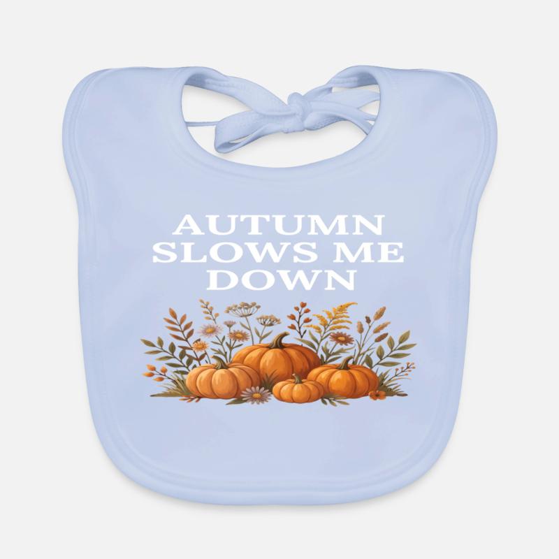 Autumn Slows Me Down Pumpkin Bloom Cottagecore Organic Baby Bibs