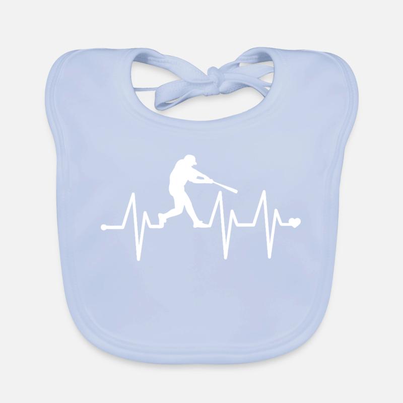 Heartbeat Baseball  Organic Baby Bibs