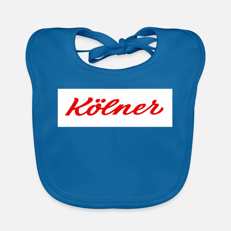 Kölner Roter Script-Logo Print Baby Bio-Lätzchen