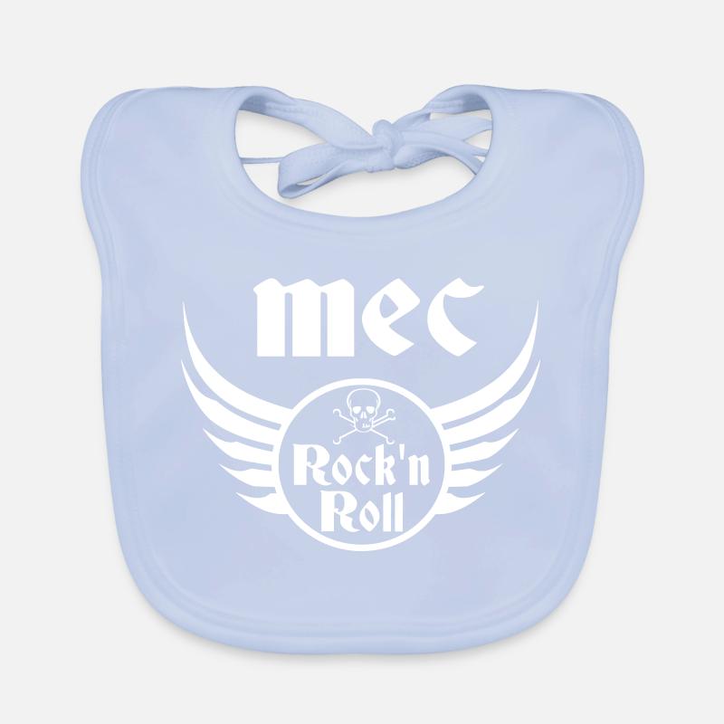 Mec Rock and Roll Crâne Ailes Blanc Bavoir bio Bébé