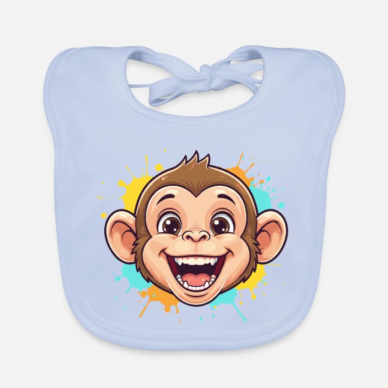 Singe joyeux avec des éclaboussures de peinture Bavoir bio Bébé