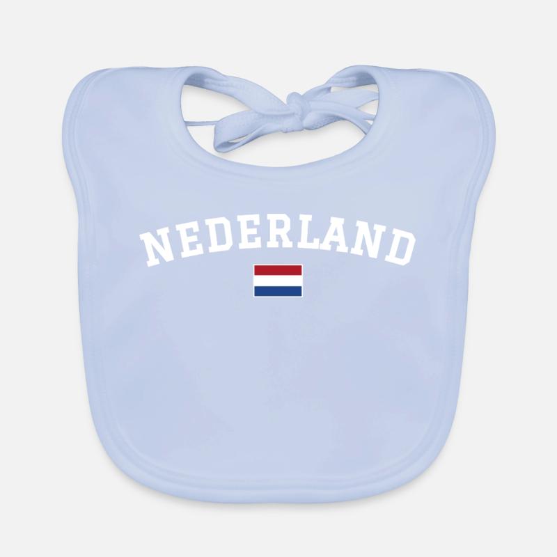 Drapeau des Pays-Bas Blanc Bavoir bio Bébé