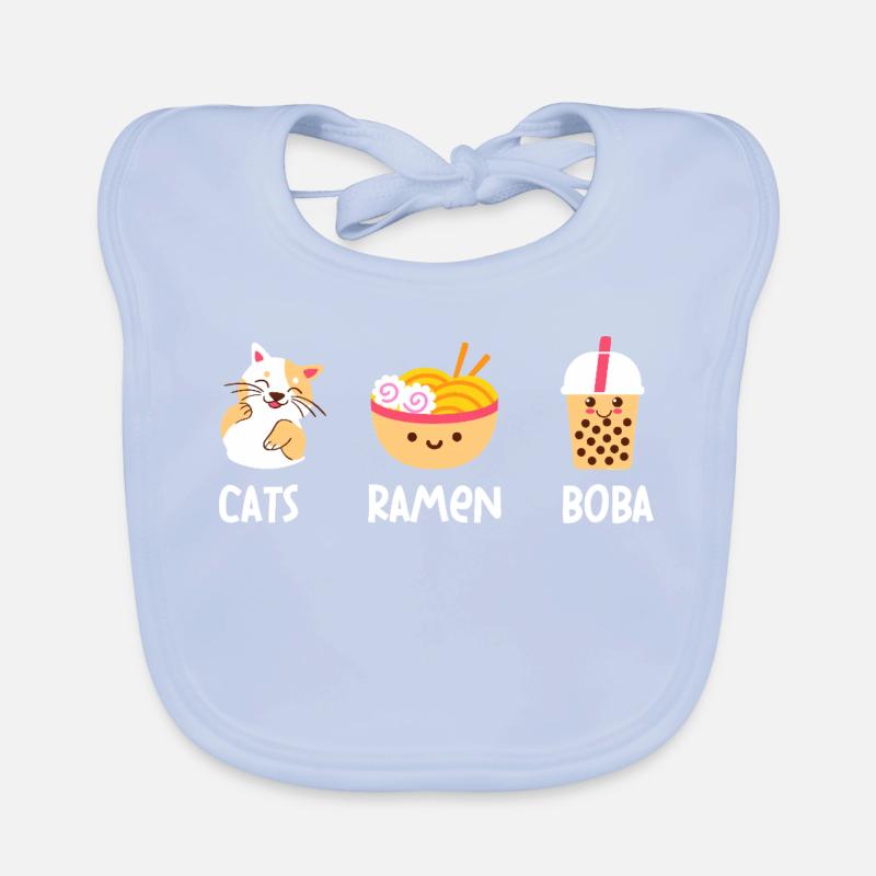 Cat Ramyun Boba Collage Tee Baby Bio-Lätzchen