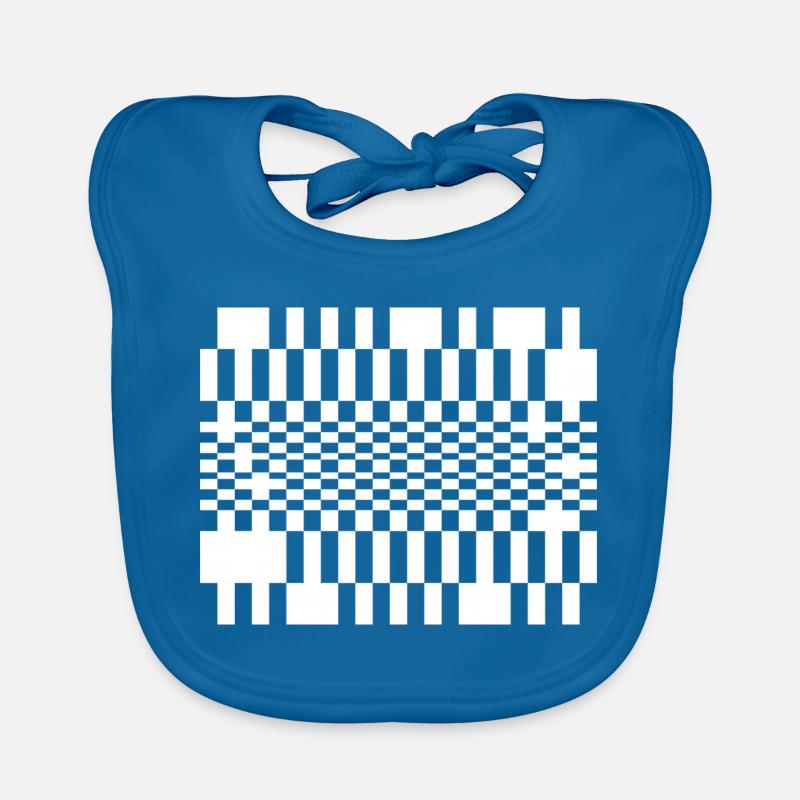 Optic Wave Grid Organic Baby Bibs