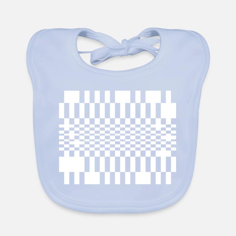 Optic Wave Grid Organic Baby Bibs