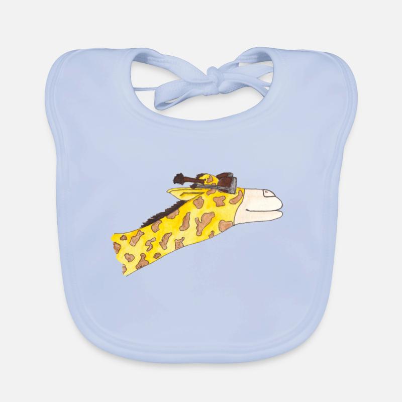 Giraffe in the wind Organic Baby Bibs