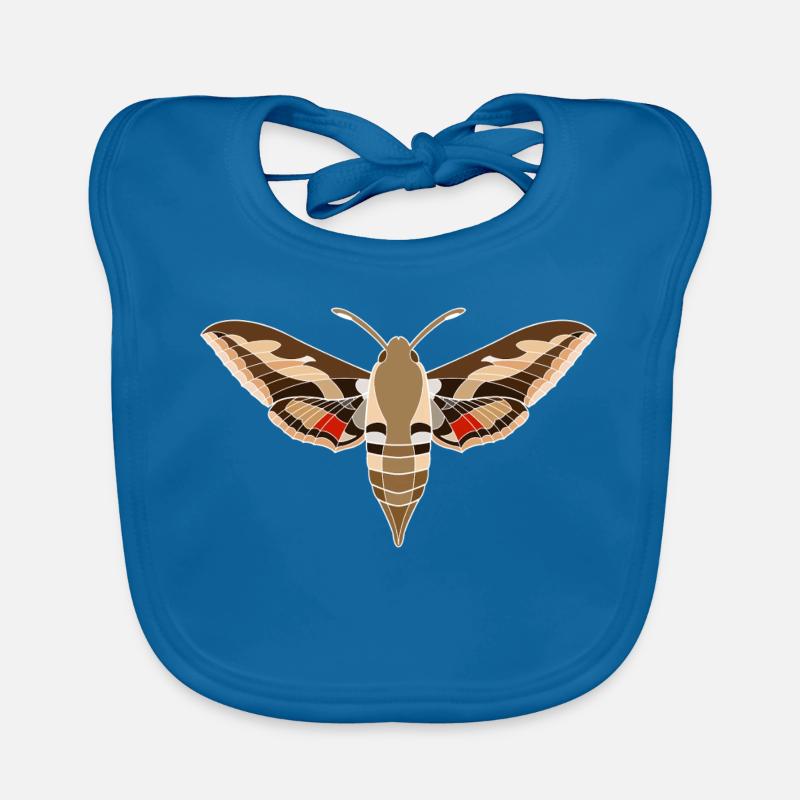 Papillon de paille de lit - Bavoir bio Bébé - bleu paon