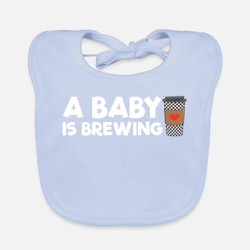 An expectant mother whose baby is brewing coffee Organic Baby Bibs