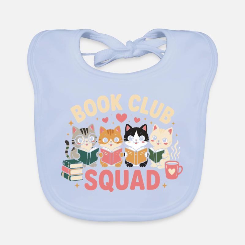 Book Club Cats Squad Organic Baby Bibs