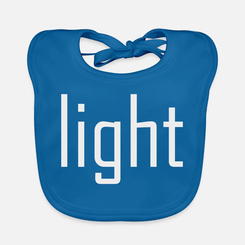 Bright Light Light - typography on black sun Organic Baby Bibs