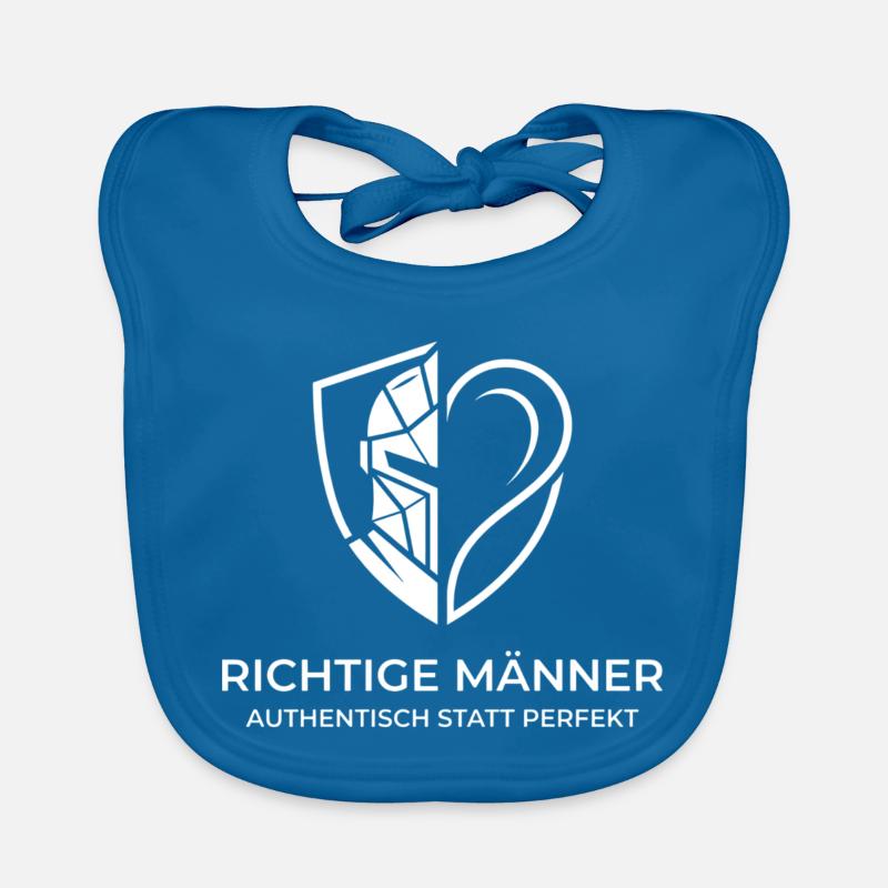 Authentische Männer Shield - Baby Bio-Lätzchen - Pfauenblau