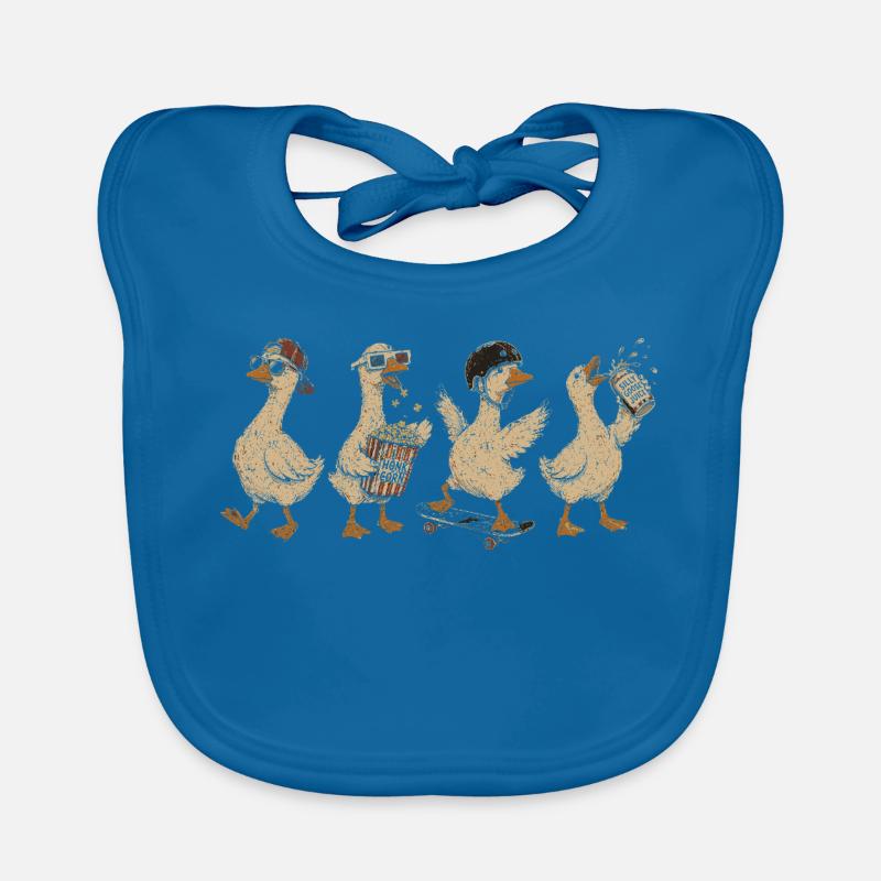Retro Quack: Skateboard Quacks Organic Baby Bibs